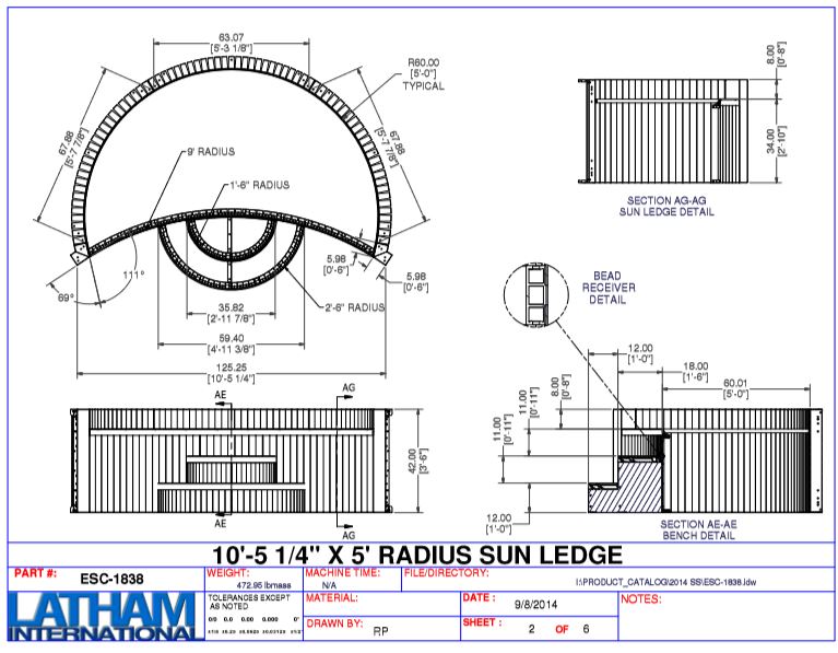 5' Radius Steel Wedding Cake Step 42" (10' 5 1/4" Wide) w/ Sunledge